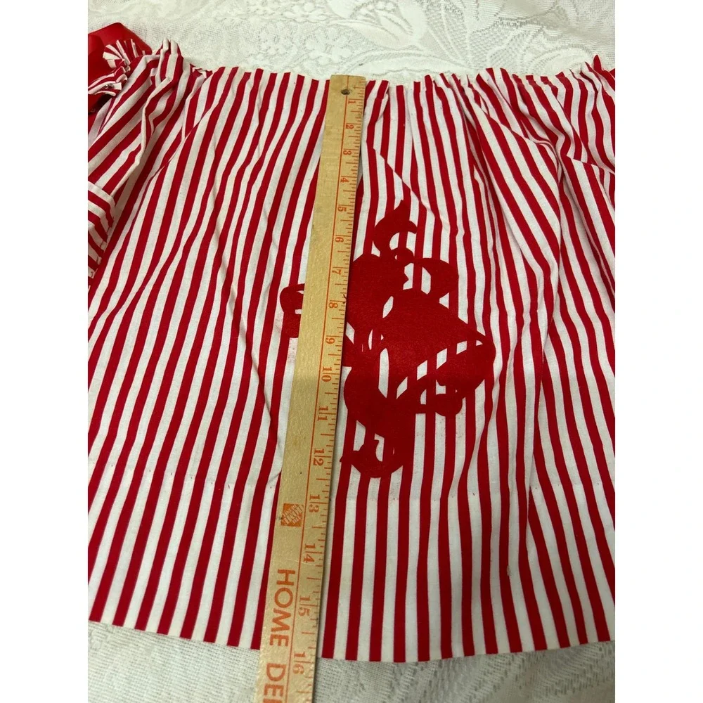 Red‎ and White Striped Christmas Holiday Half Apron with Jingle Bells